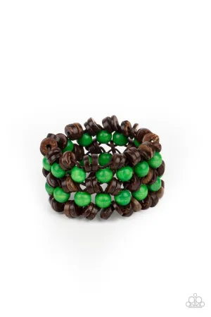 Tahiti Tourist Green Paparazzi Bracelet