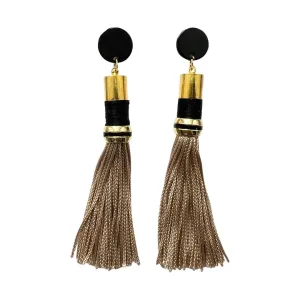 Tassel Earrings Black/Tan