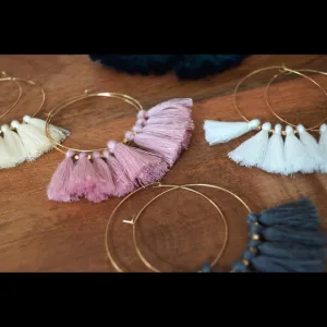 TASSEL HOOP EARRINGS