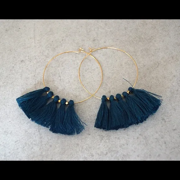 TASSEL HOOP EARRINGS
