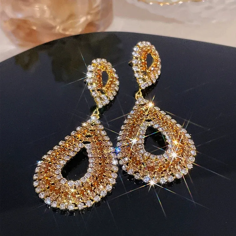 Tassel Rhinestone Drop Earrings