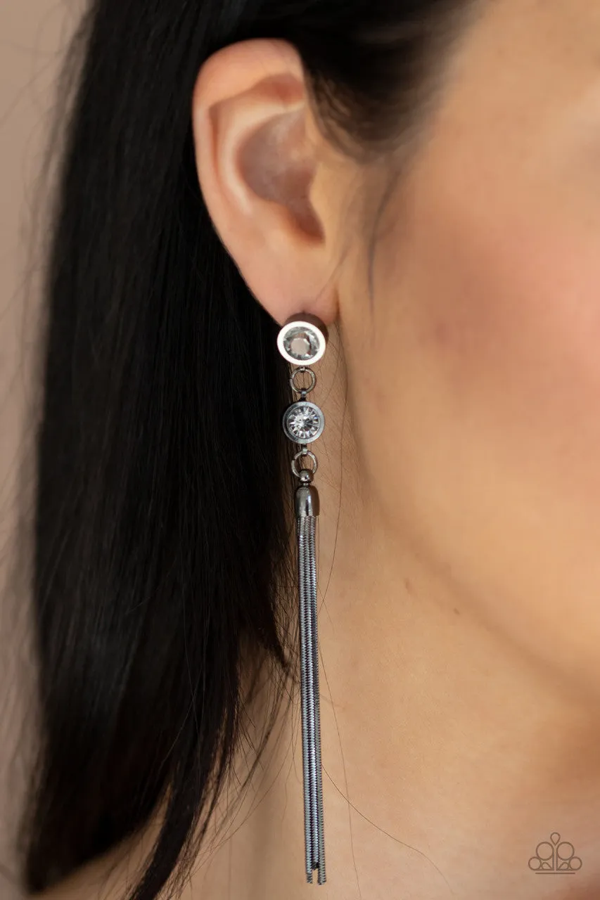 Tassel Twinkle Black Paparazzi Earrings