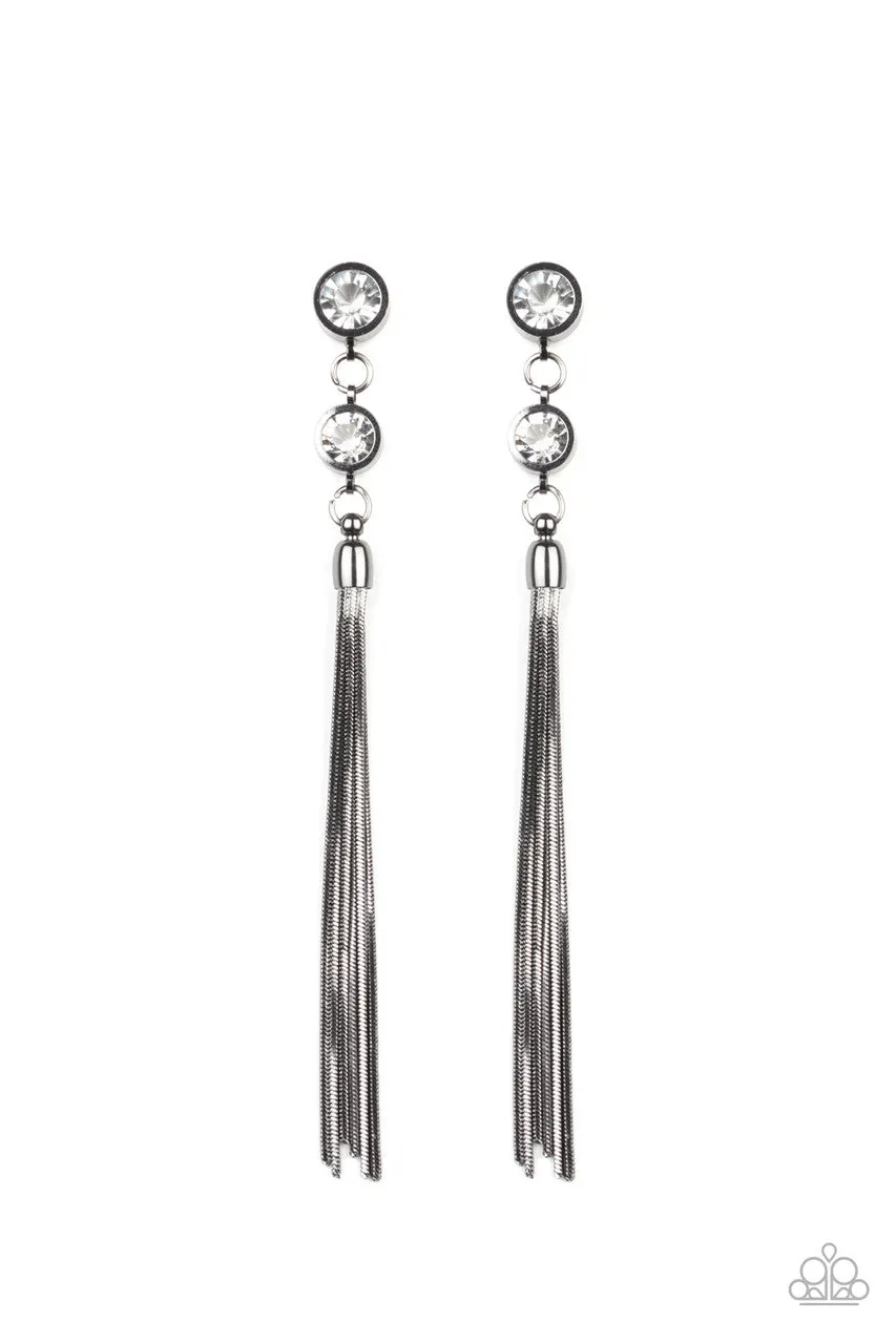 Tassel Twinkle Black Paparazzi Earrings