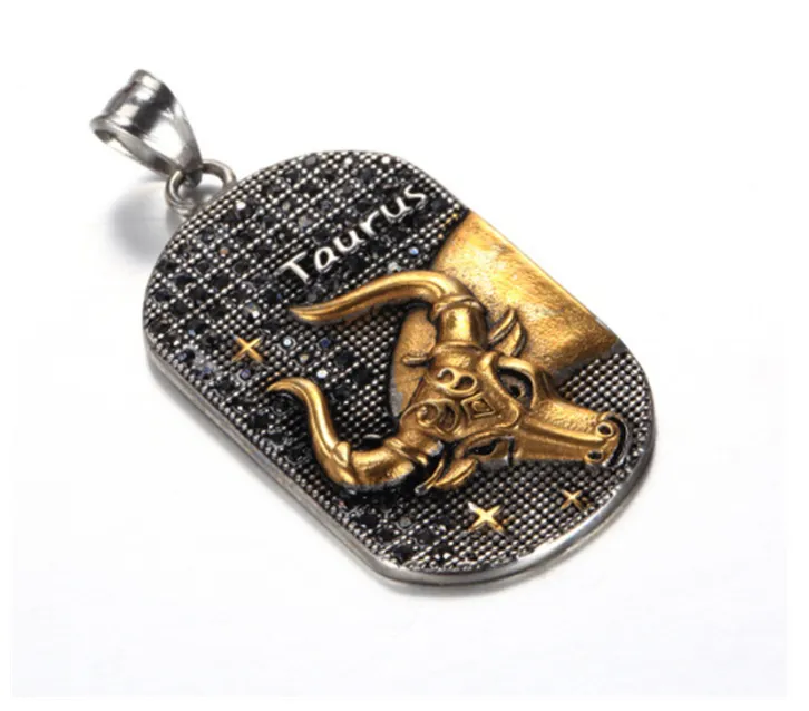 Taurus 3D dog tag necklaces