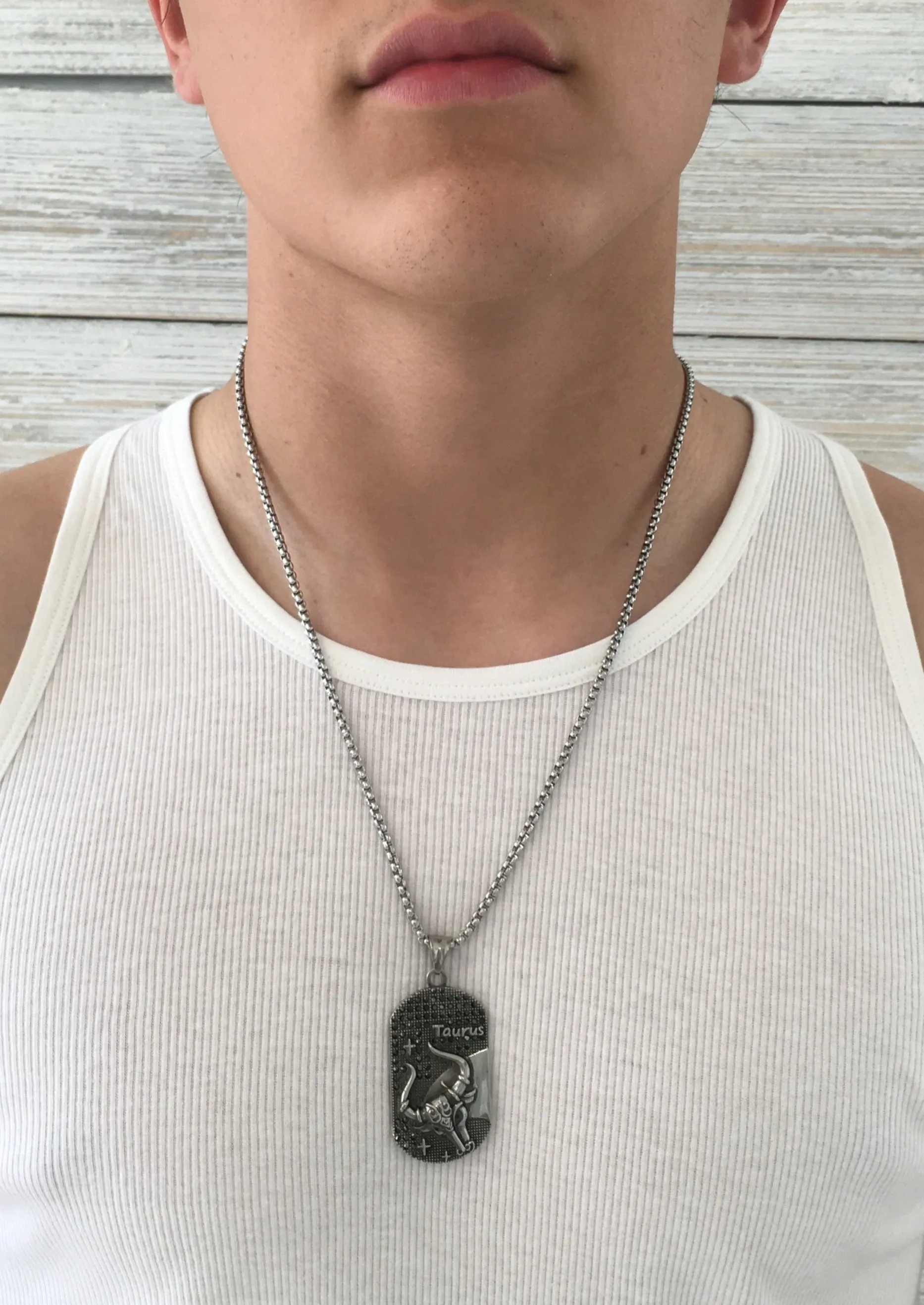 Taurus 3D dog tag necklaces