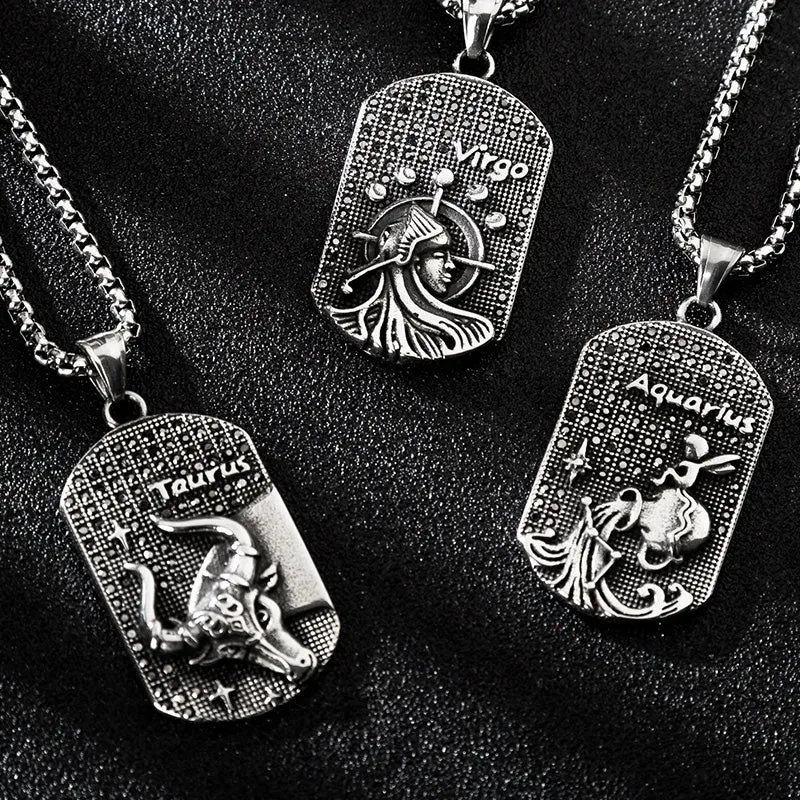 Taurus 3D dog tag necklaces