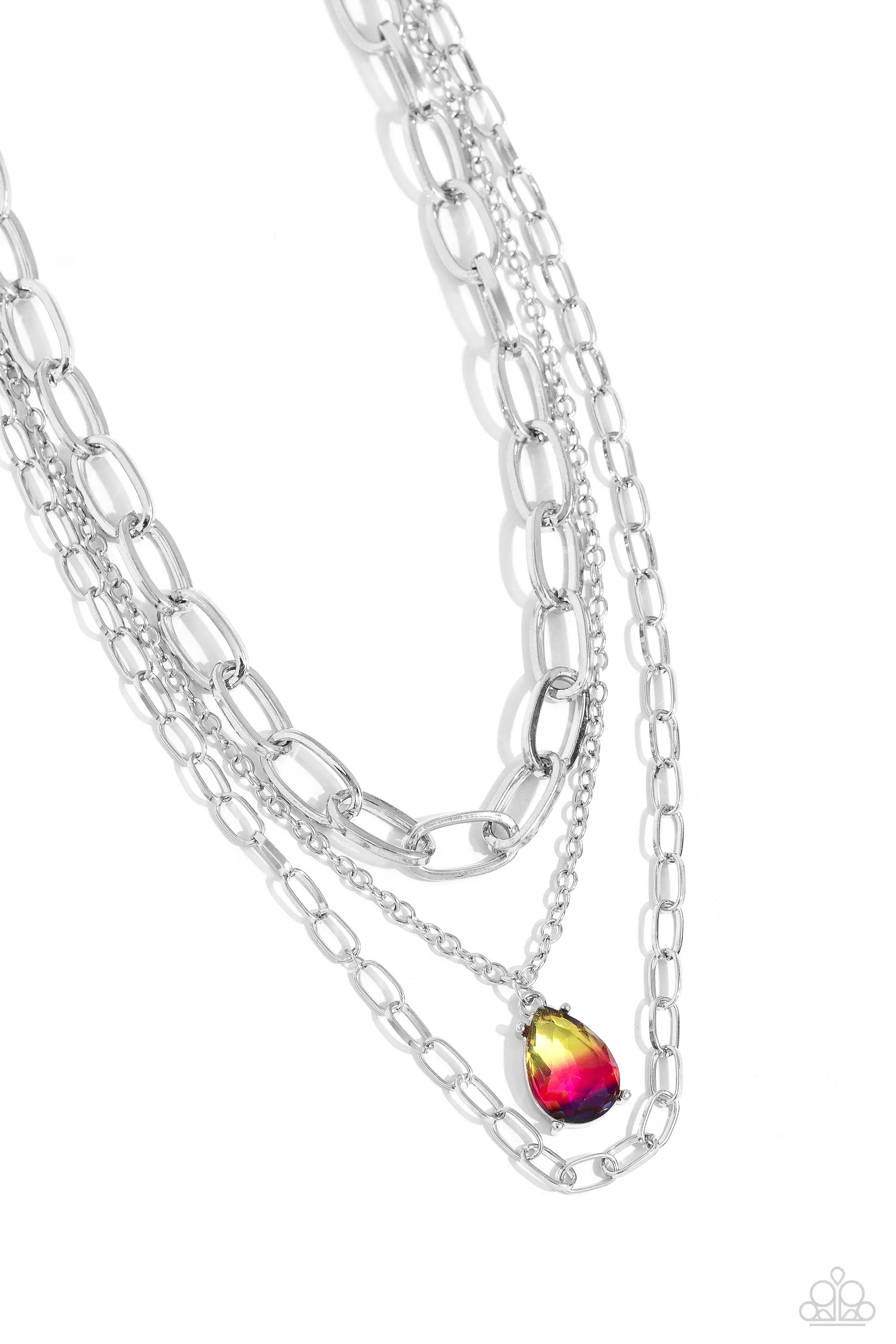 Teardrop Tiers - Multi - Ombre Teardrop Tiered Paparazzi Short Necklace