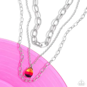 Teardrop Tiers - Multi - Ombre Teardrop Tiered Paparazzi Short Necklace