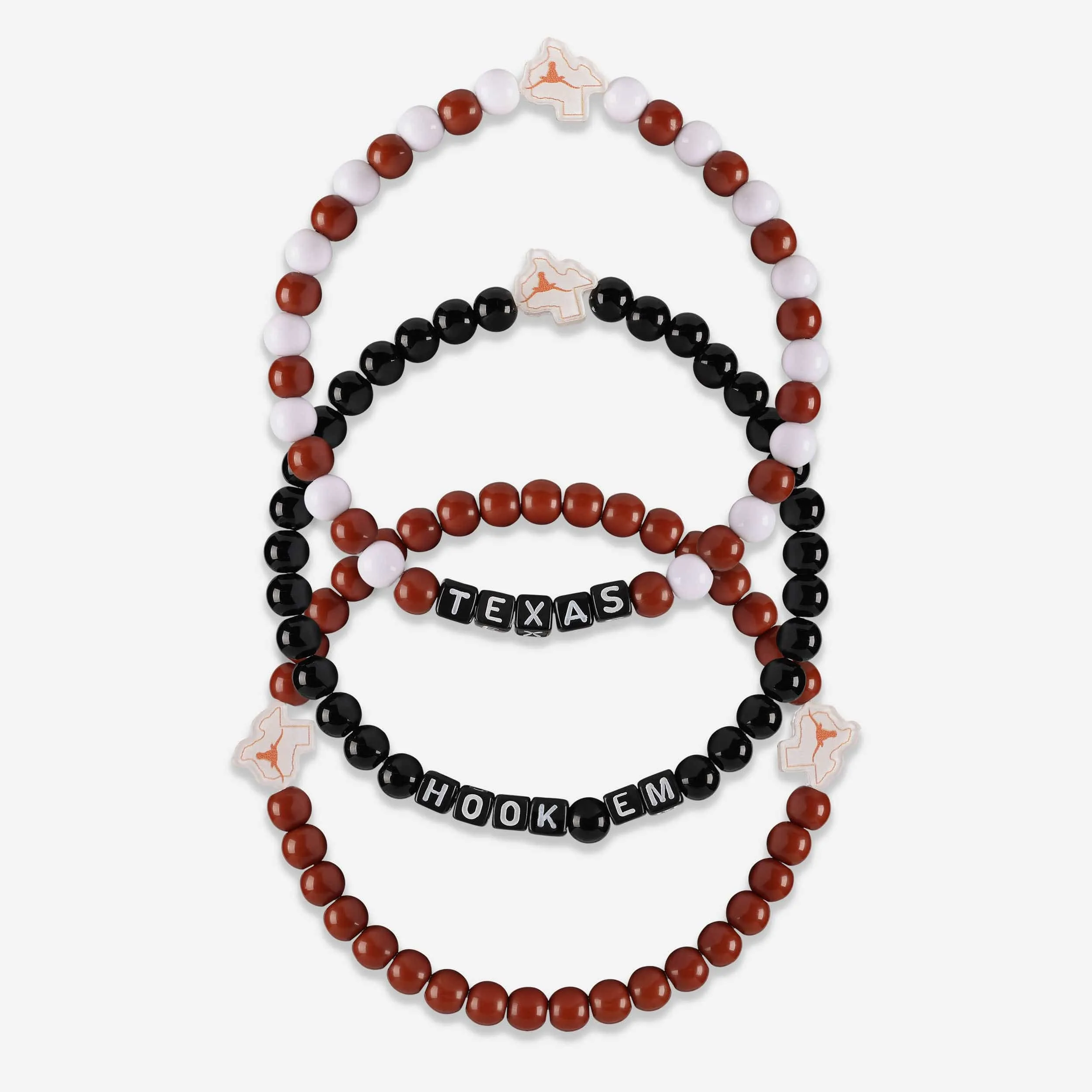 Texas Longhorns 3 Pack Beaded Friendship Bracelet