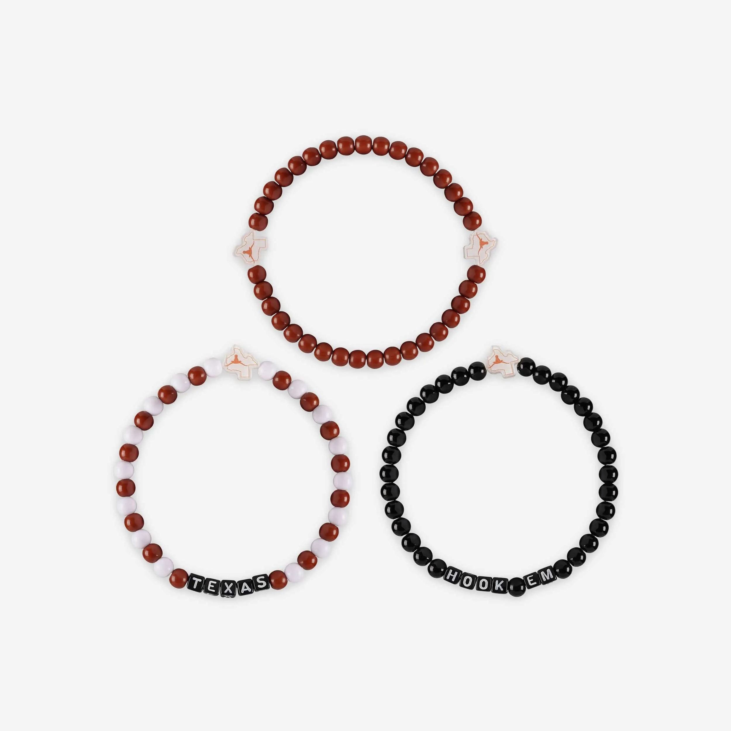 Texas Longhorns 3 Pack Beaded Friendship Bracelet