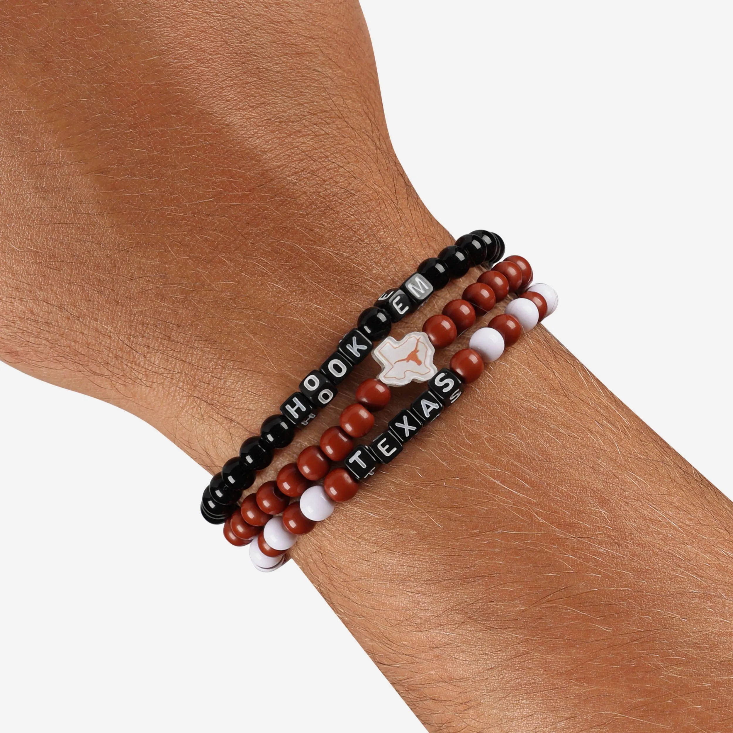 Texas Longhorns 3 Pack Beaded Friendship Bracelet
