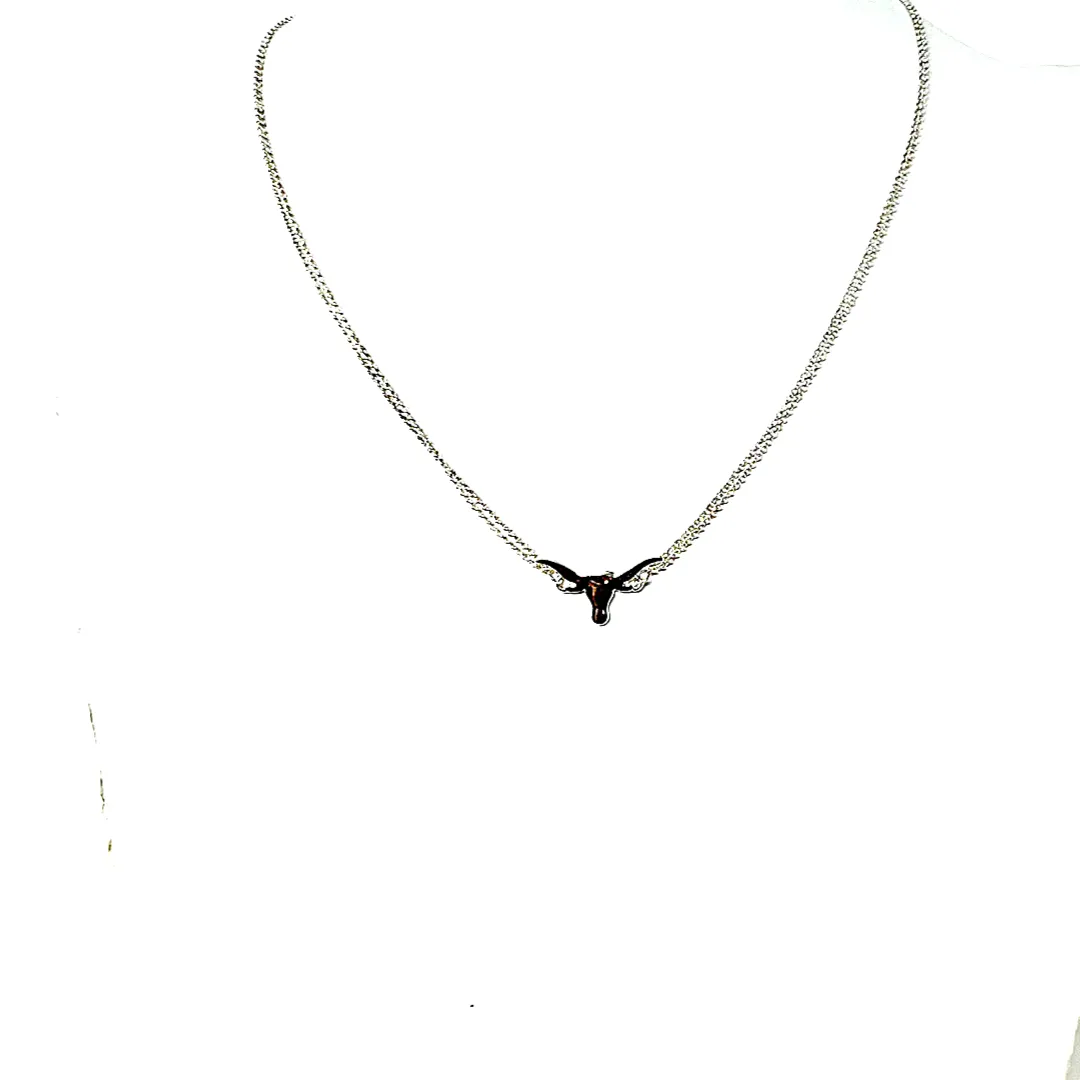 Texas Longhorns Silver Necklace
