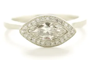 The Brilliant Eye Marquise Diamond Halo Ring