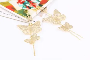 The Dancers -- Long Butterfly Dangle Earrings