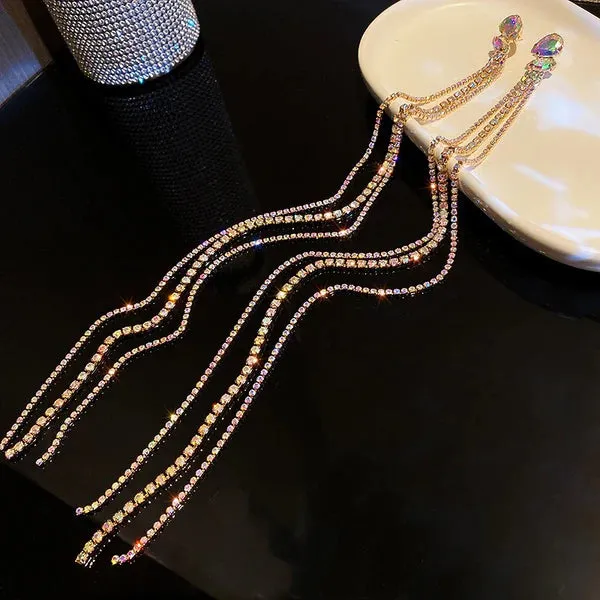 The Long Tassel Golden Drop Earrings - S925
