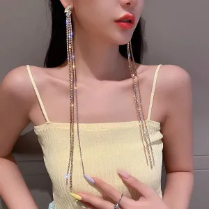 The Long Tassel Golden Drop Earrings - S925