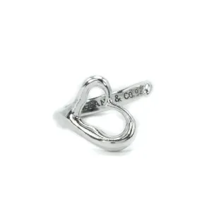 Tiffany & Co Elsa Peretti Open Heart Sterling Silver Ring Size - H