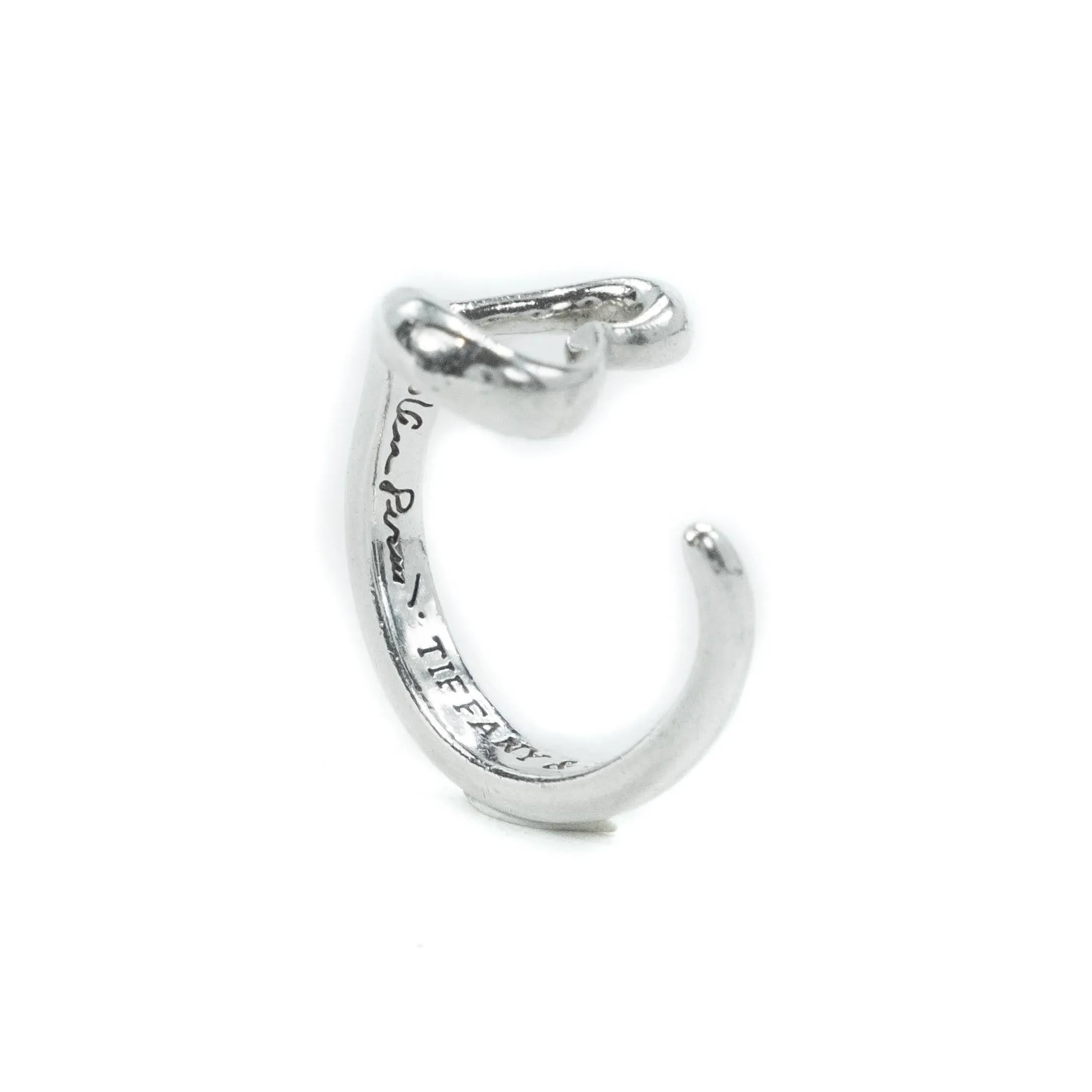 Tiffany & Co Elsa Peretti Open Heart Sterling Silver Ring Size - H