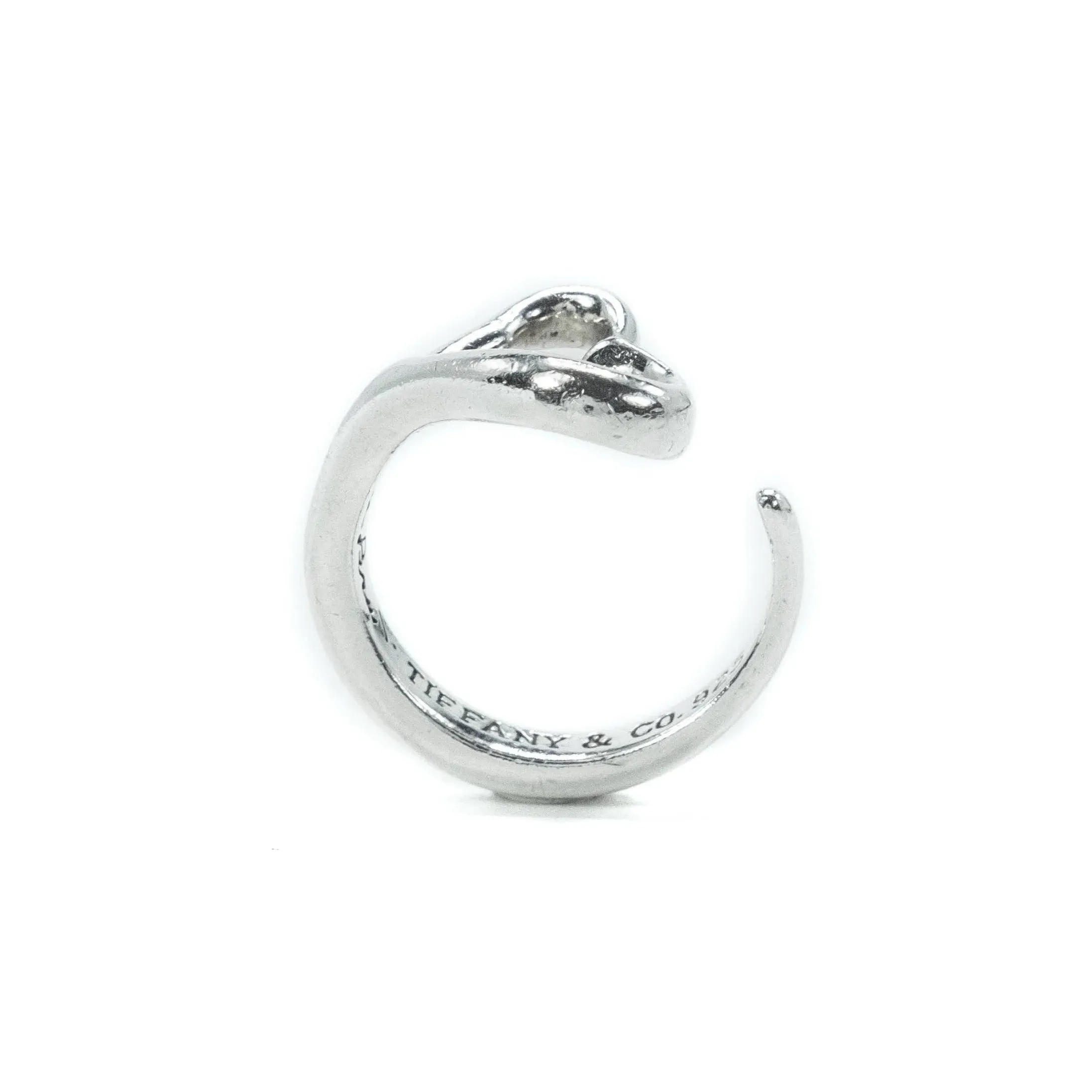 Tiffany & Co Elsa Peretti Open Heart Sterling Silver Ring Size - H
