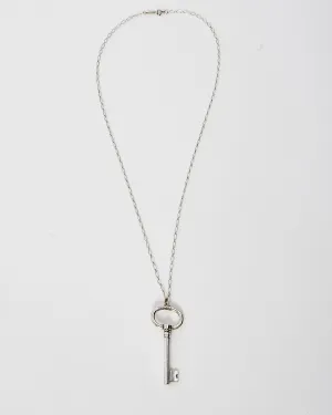 Tiffany & Co. Silver Oval Key Pendant Necklace