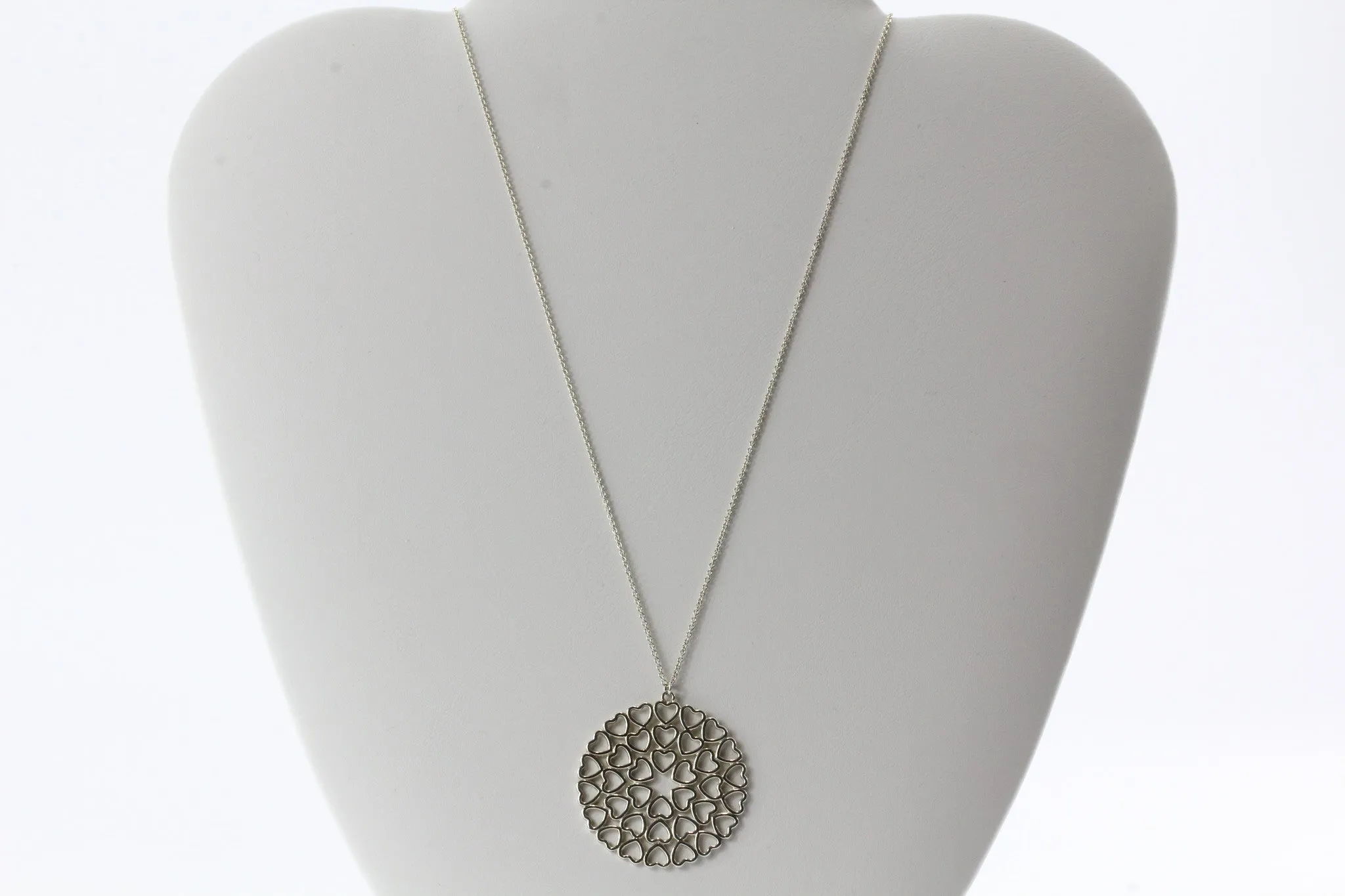 Tiffany & Co Sterling Silver 925 Paloma's Crown of Hearts Medallion Necklace
