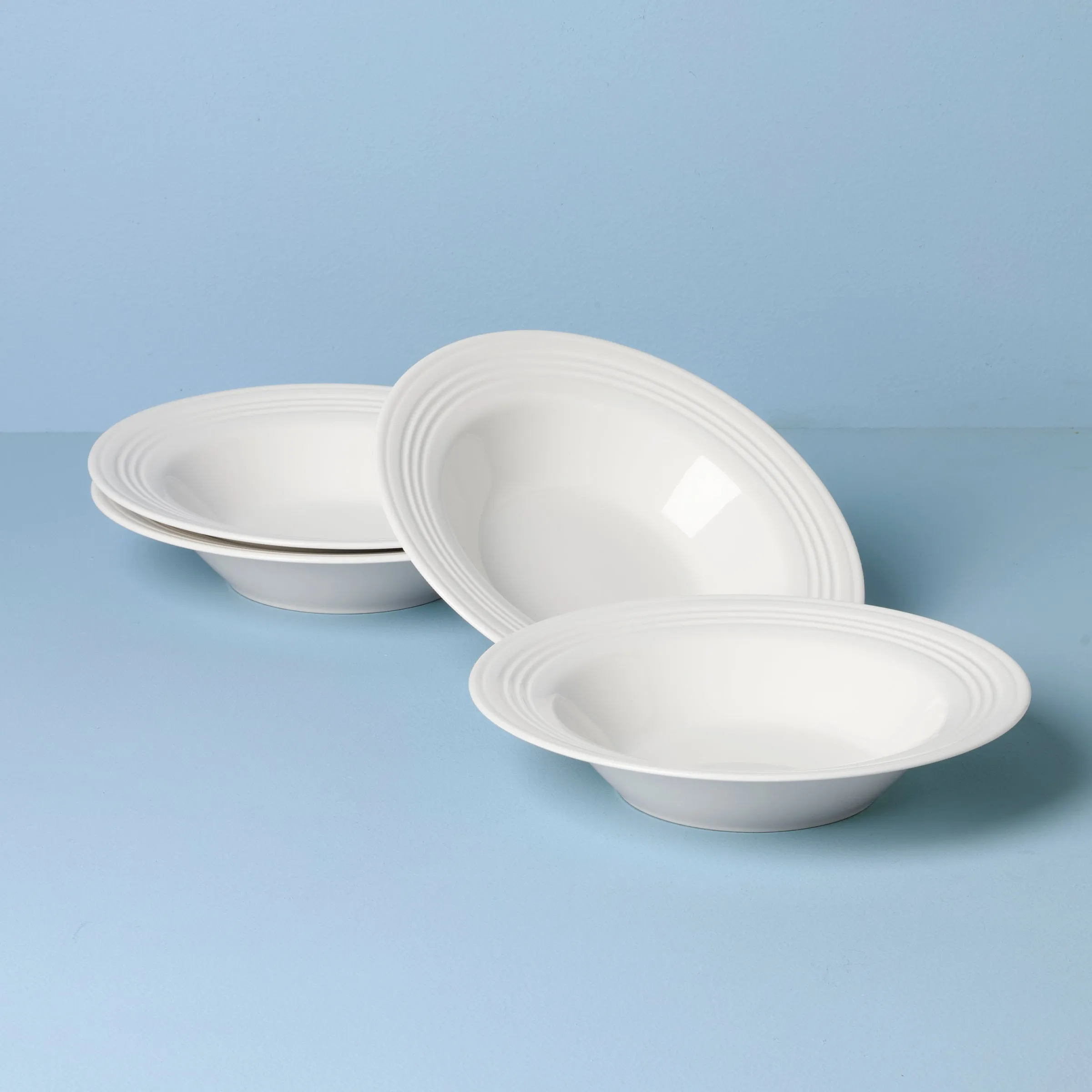Tin Can Alley Rimmed Pasta/Soup Bowls, Set of 4