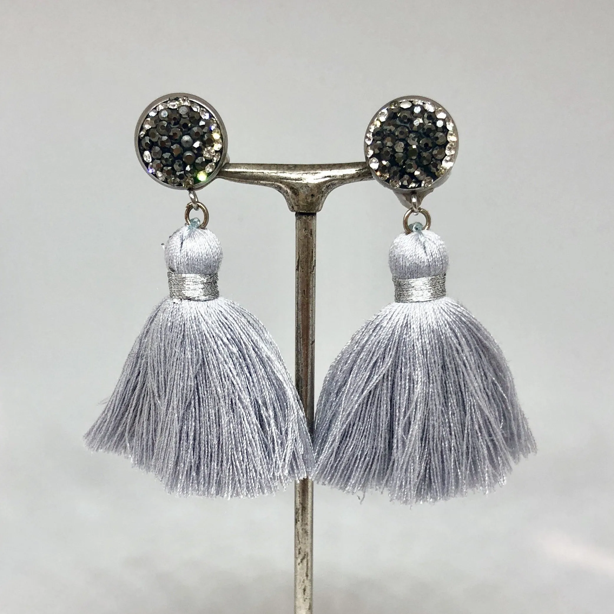 TM. Diamante Tassel Earrings