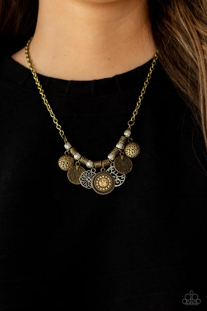 To Coin a Phrase Brass Paparazzi Necklace