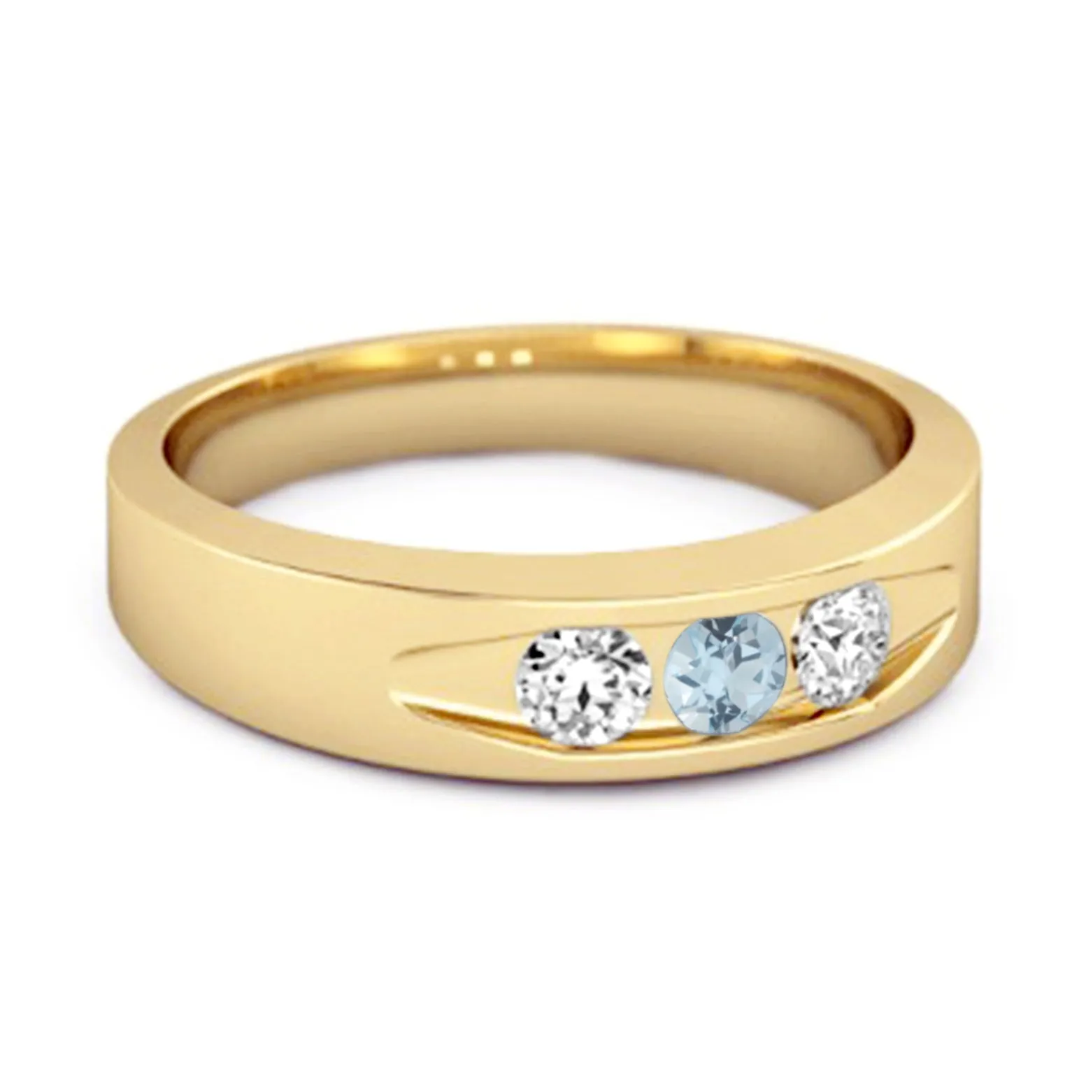 Tri Culvert Ring 925 Sterling Silver 0.30 Ct Blue Topaz Ring