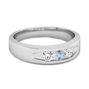 Tri Culvert Ring 925 Sterling Silver 0.30 Ct Blue Topaz Ring
