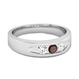 Tri Culvert Ring 925 Sterling Silver 0.30 Ct Garnet Ring