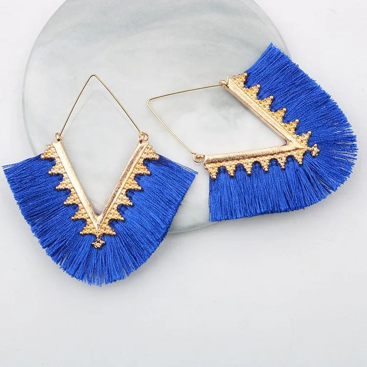 Triangle Tassel Earrings