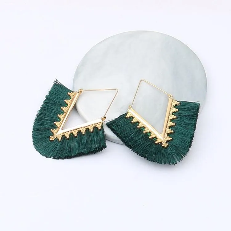 Triangle Tassel Earrings