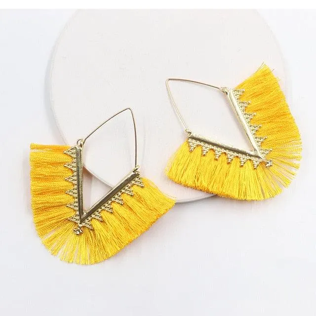 Triangle Tassel Earrings