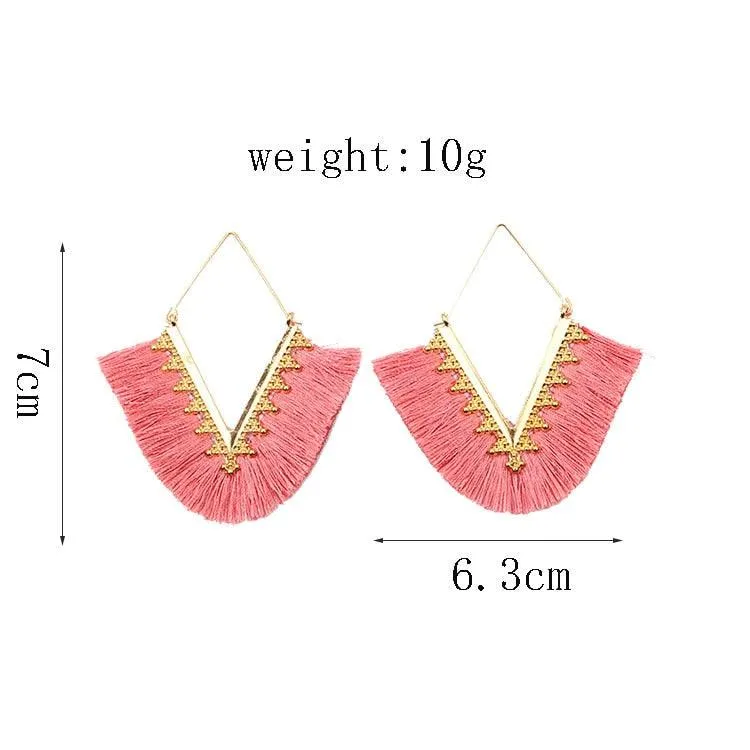 Triangle Tassel Earrings