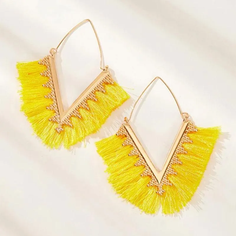 Triangle Tassel Earrings