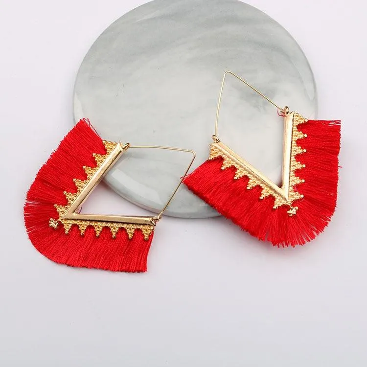 Triangle Tassel Earrings