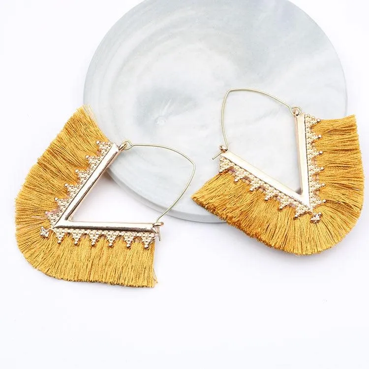 Triangle Tassel Earrings