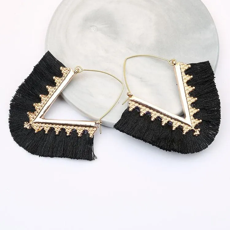 Triangle Tassel Earrings