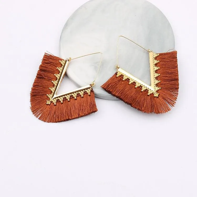 Triangle Tassel Earrings