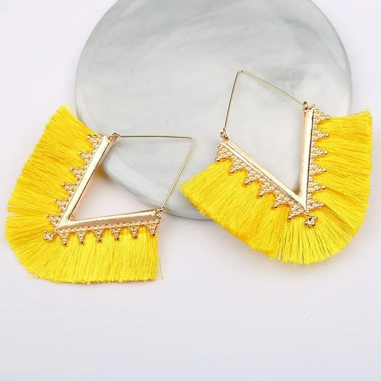 Triangle Tassel Earrings