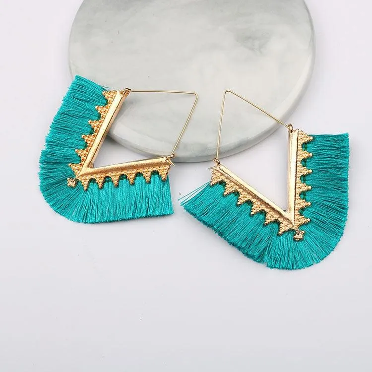 Triangle Tassel Earrings