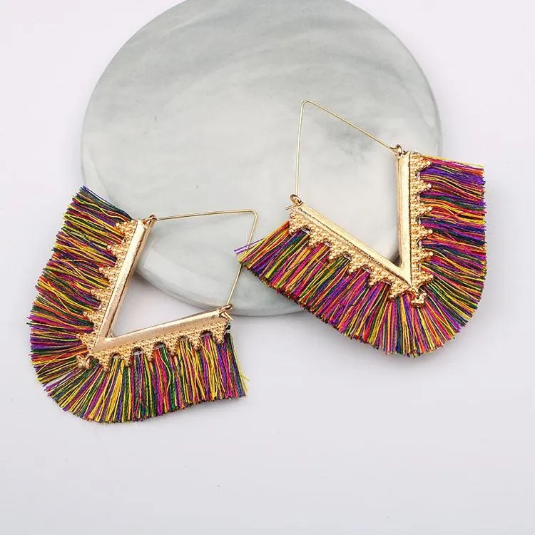 Triangle Tassel Earrings