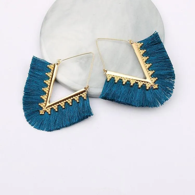 Triangle Tassel Earrings