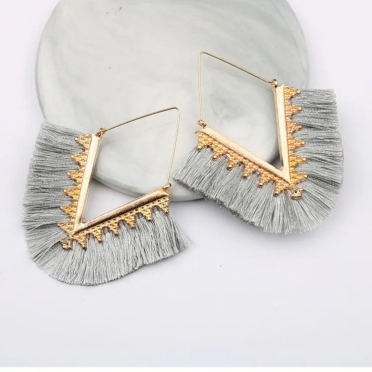 Triangle Tassel Earrings