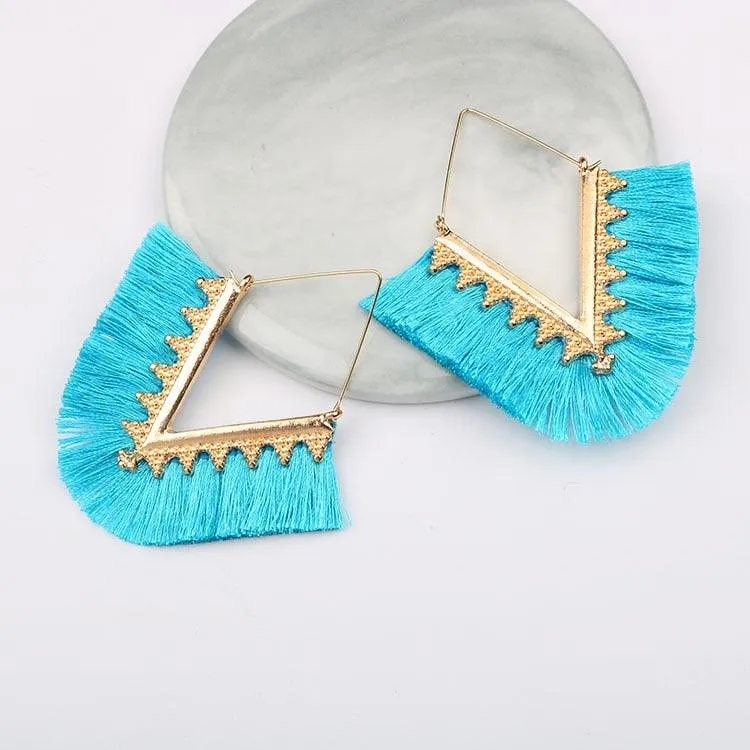 Triangle Tassel Earrings