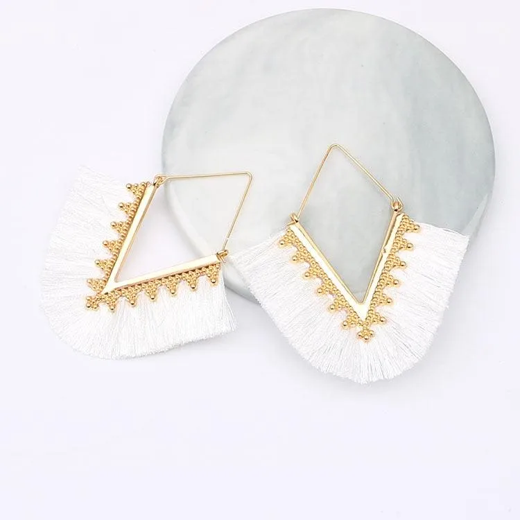 Triangle Tassel Earrings