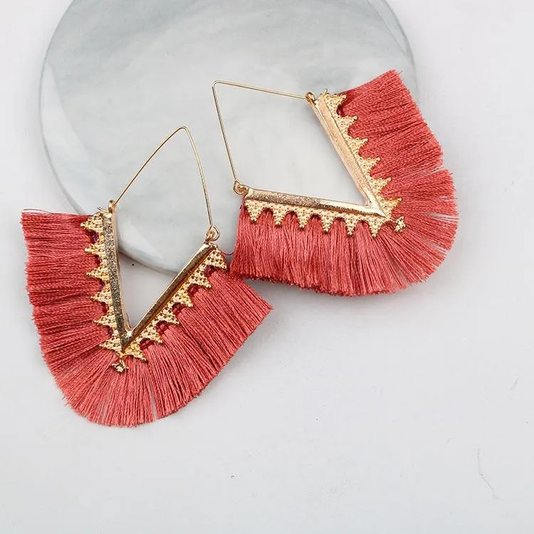 Triangle Tassel Earrings
