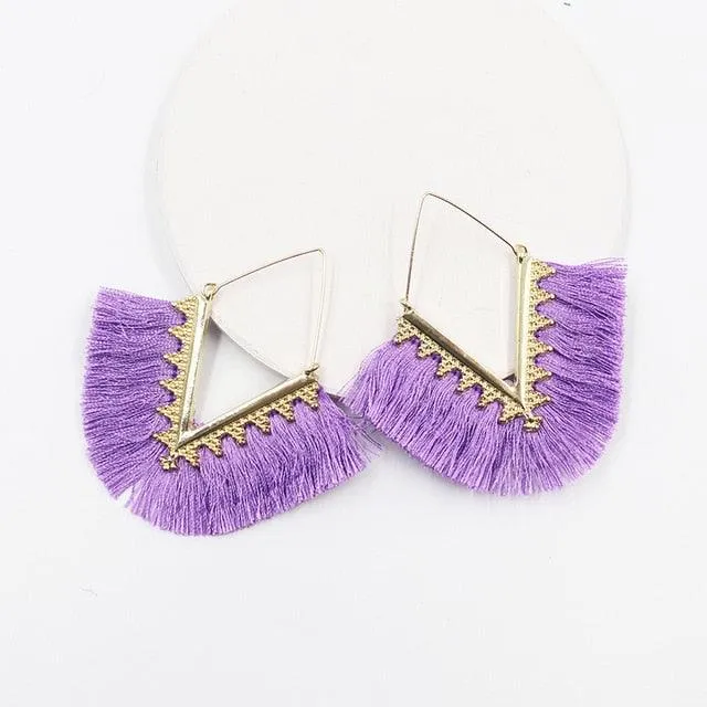 Triangle Tassel Earrings