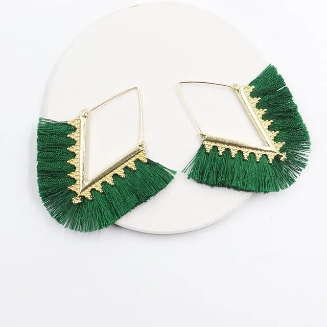 Triangle Tassel Earrings